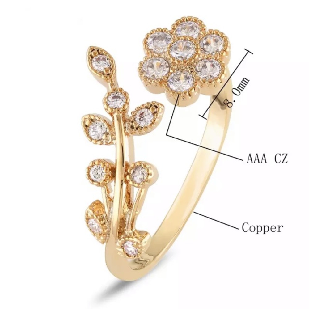NEW!๐๐๐ธFLOWERS! LEAVES! CZ!๐ธ๐๐SILVERY BEAUTY - Picture 4 of 8